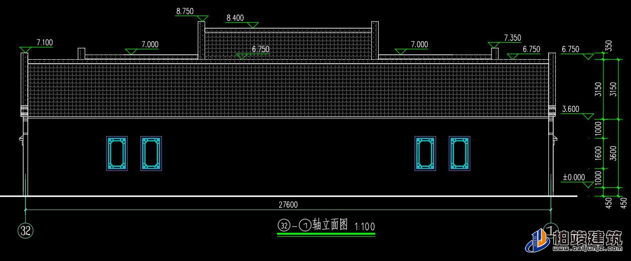 背立面图