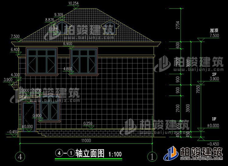 背立面图